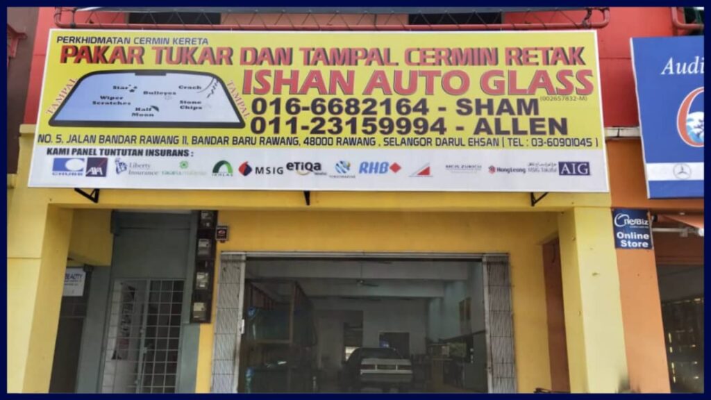 kedai tukar cermin kereta rawang shd ishan auto glass