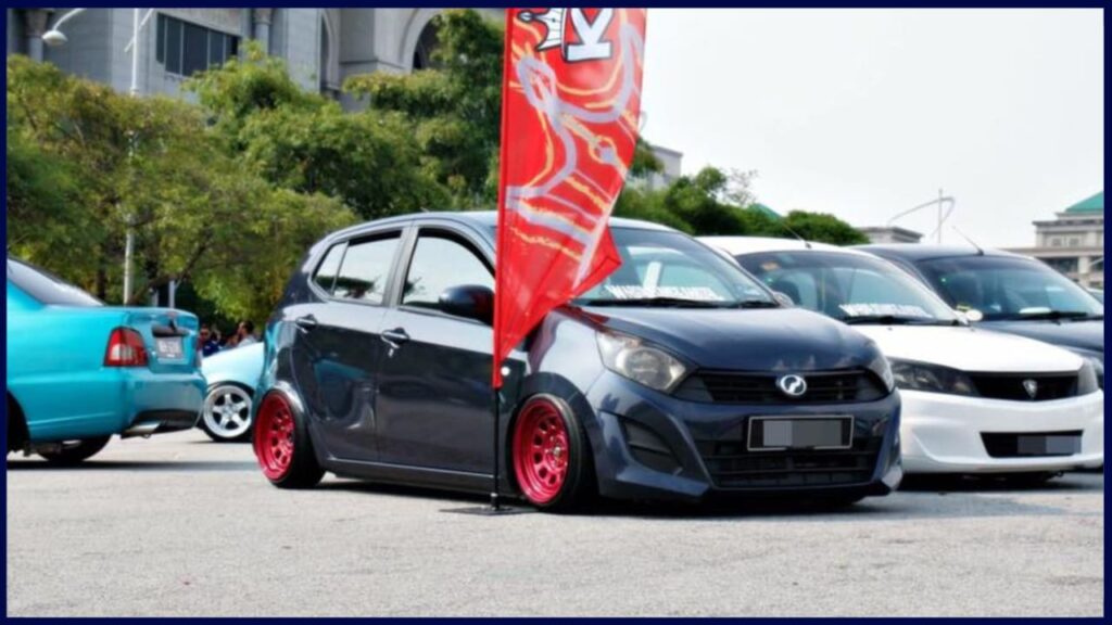 modified kereta perodua axia simple black