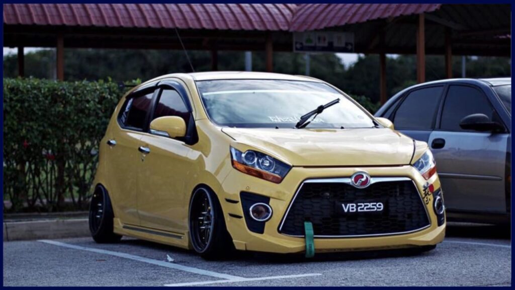 perodua axia modified yellow